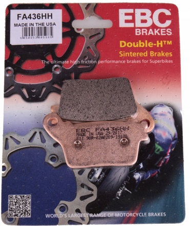 FA436HH - ГАЛЬМІВНІ КОЛОДКИ EBC KAWASAKI ZX 10 R 11-14 ЗАДНІ
