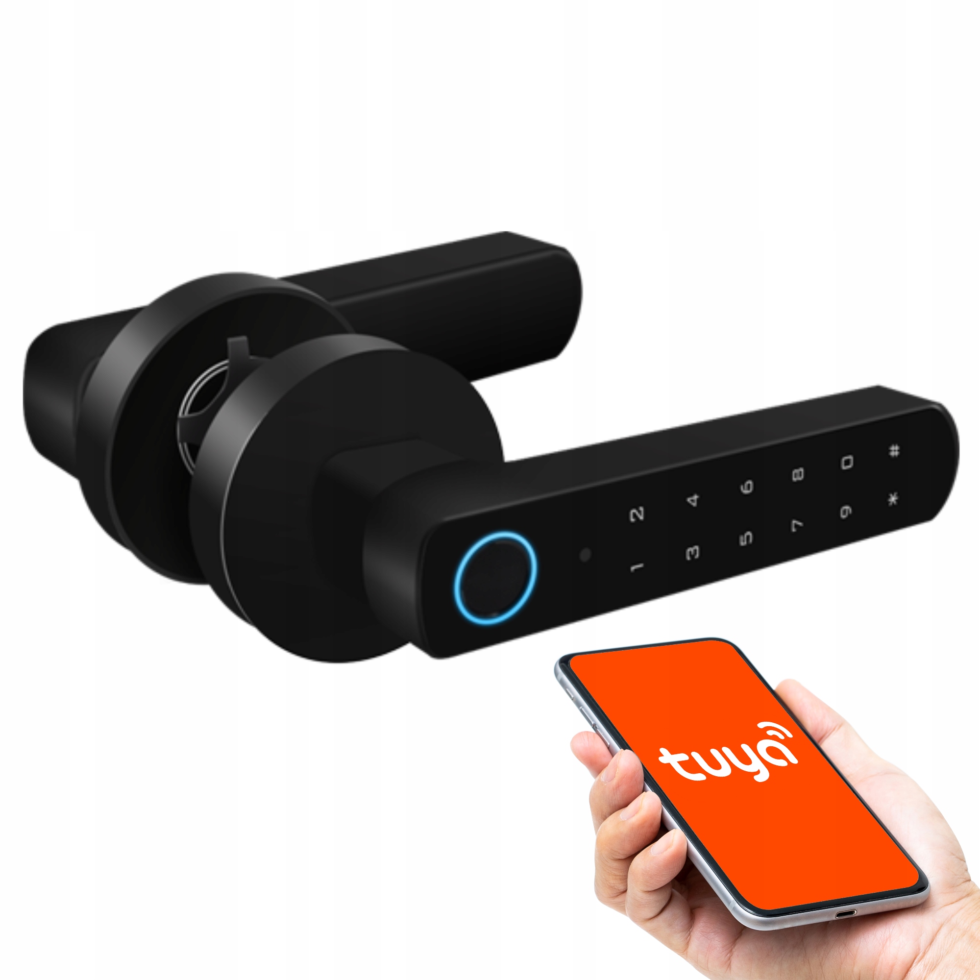 Force Šifrovací klika H-kp-bt klávesnice s otiskem prstu, WiFi, Tuya, Smart