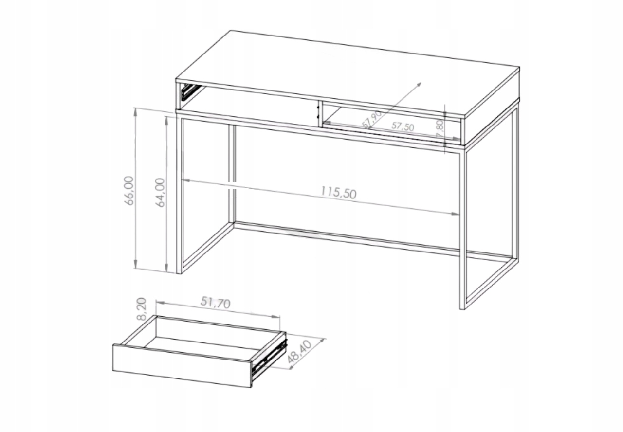 Biurko Industrialne OLIER młodzieżowe loft biały Marka GiB Meble