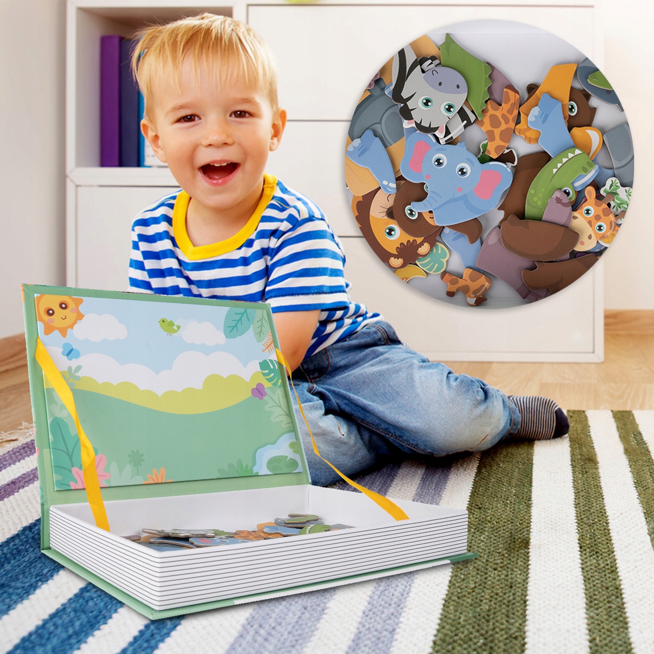 UKŁADANKA MAGNETYCZNA KLOCKI MAGNETYCZNE PUZZLE ZWIERZĘTA MONTESSORI Certyfikaty, opinie CE i EN 71