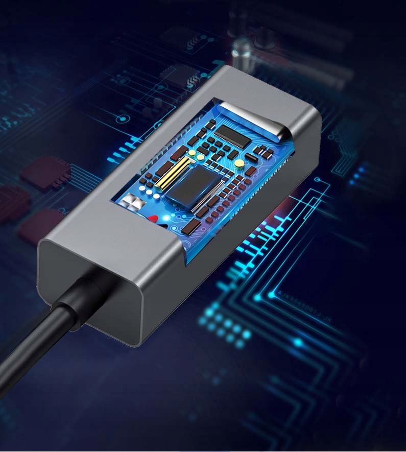 PRZEJŚCIÓWKA USB ETHERNET ADAPTER KARTA SIECIOWA LAN GIGABIT RJ45 1000MBPS Rodzaj portów Ethernet (RJ-45)