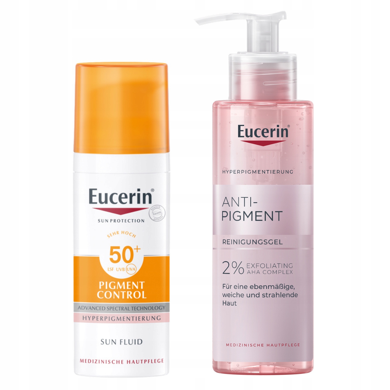 Eucerin Anti-pigment Żel 2% kwas Aha 200ml+ fluid SPF50 przebarwienia 50ml