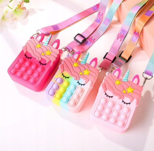 POP IT PUSH BUBBLE Torebka PREZENT DLA 10 LATKI Materiał guma