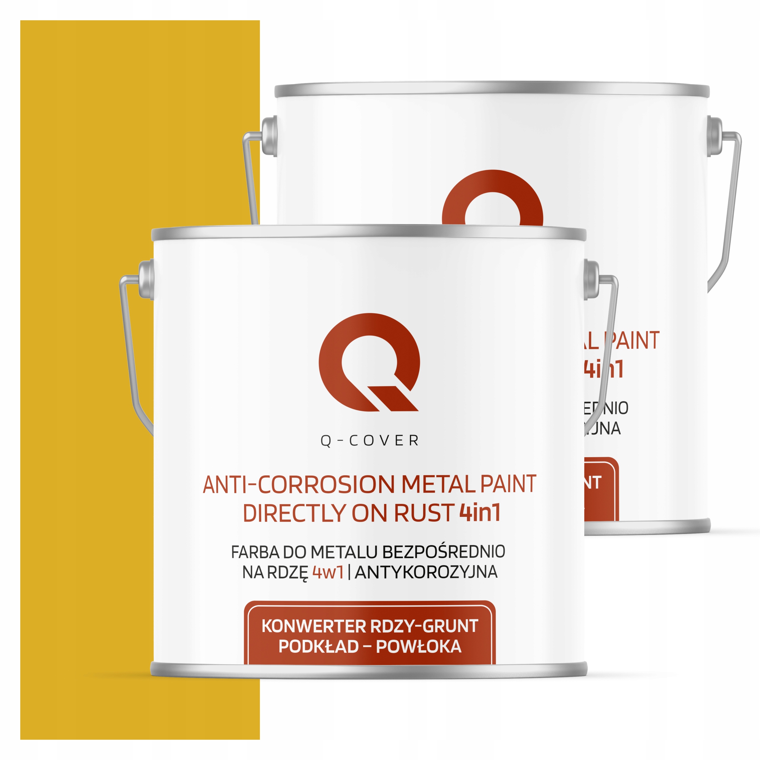 Farba Priamo na hrdzu Kov Aluminium Oceľ 5L 4v1 Satén Žltá Citrónová