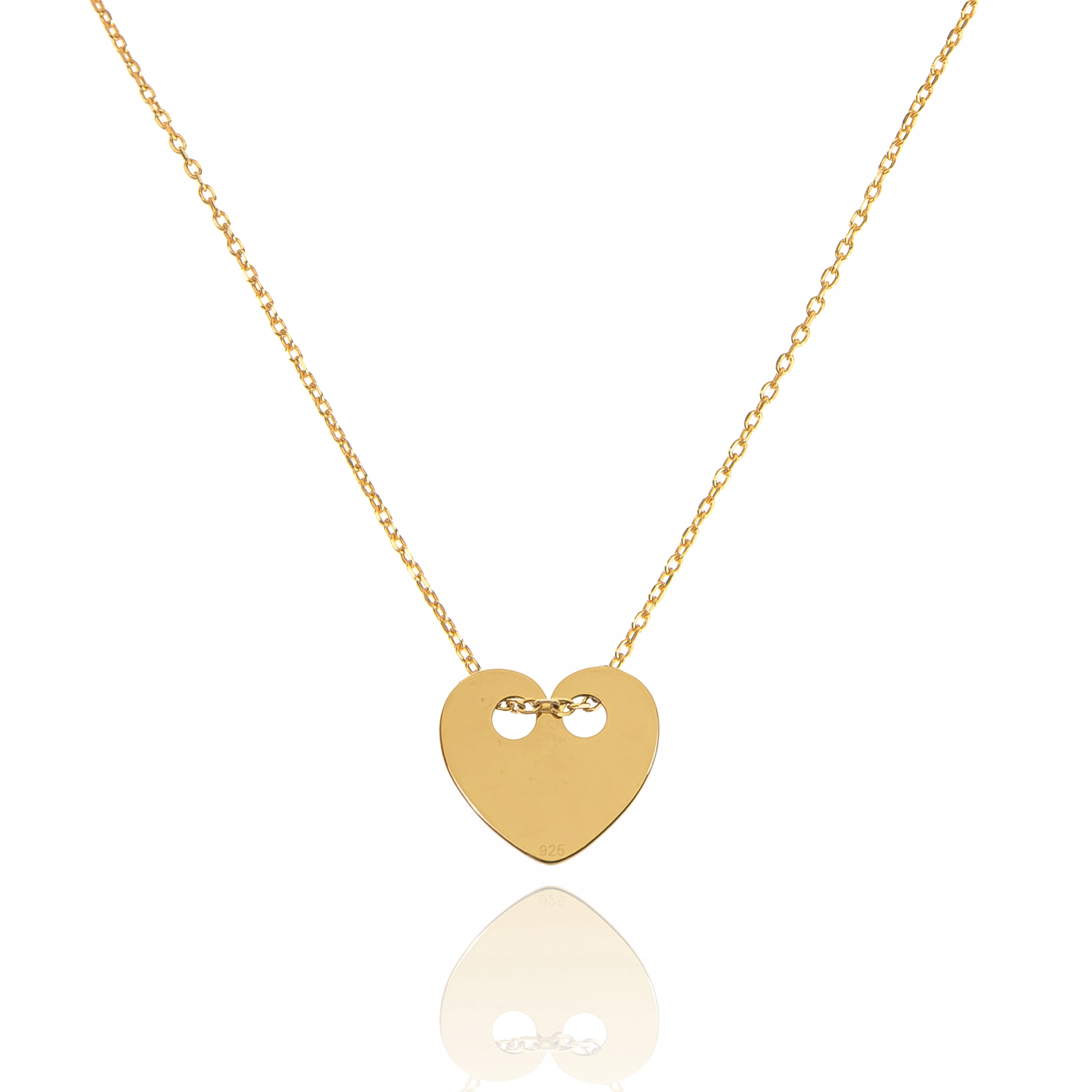 

Naszyjnik srebrny pozłacany z sercem