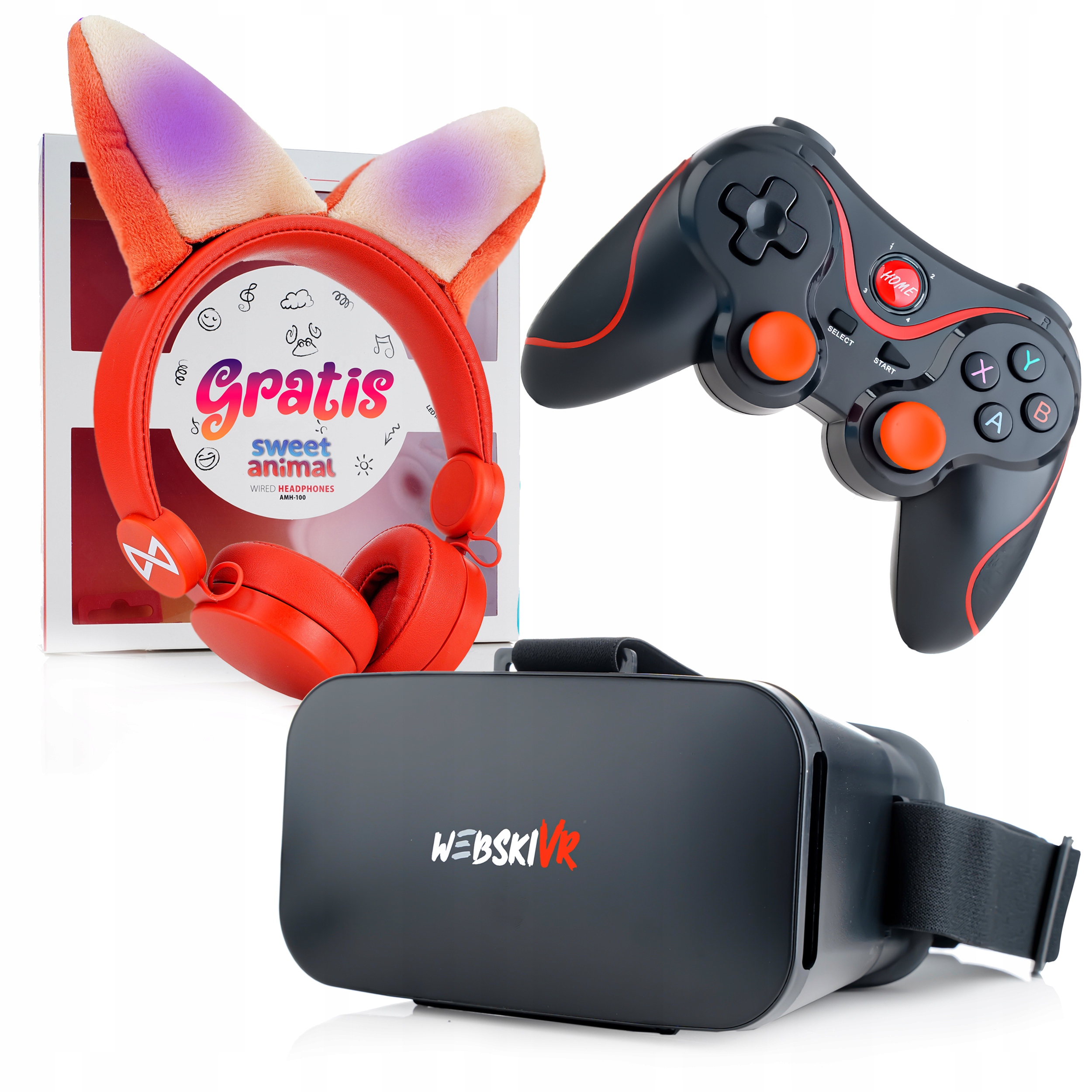 GOGLE OKULARY 3D VR DO TELEFONU Z KONTROLEREM BT