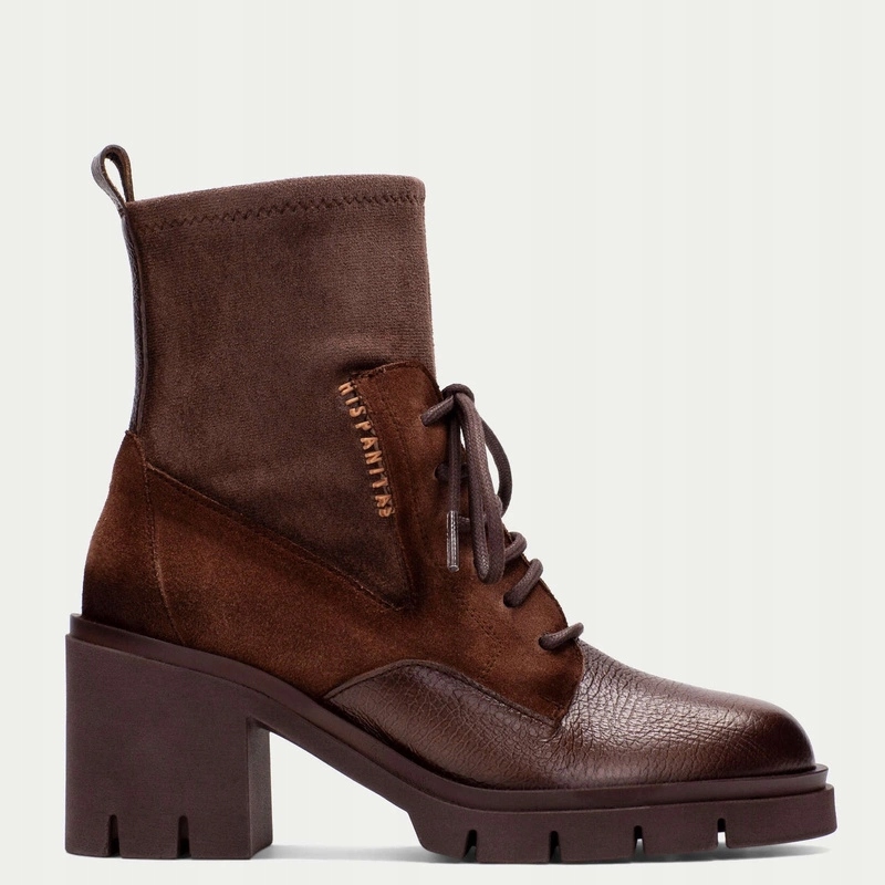 Šněrovací kotníkové boty na podpatku – Hispanitas HI254281 Čokoládové 40