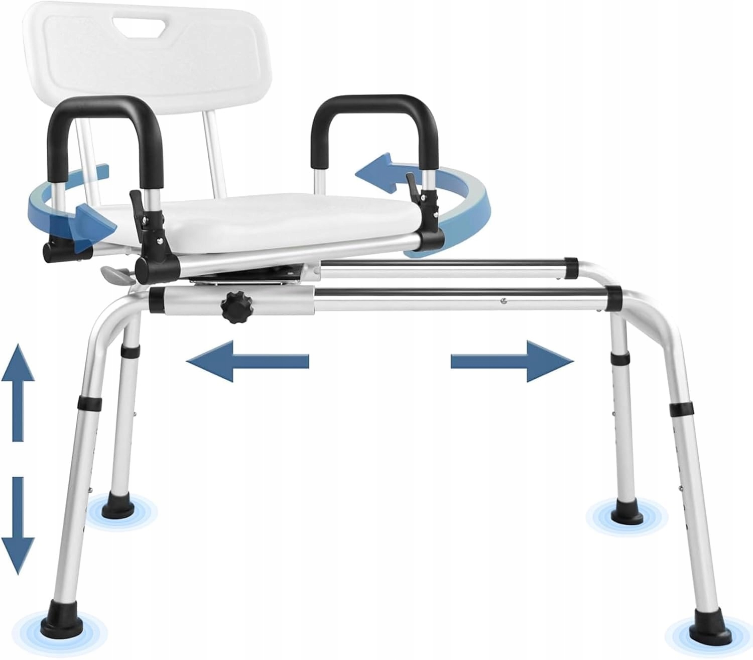 Eosprim krzesło kąpielowe obrotowe z oparciem i podłokietnikami