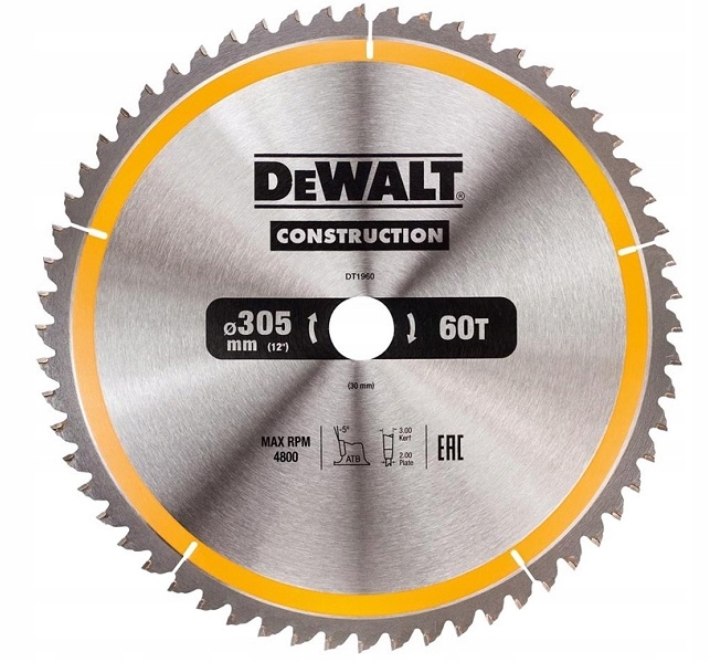 DeWALT DT1960 pilový kotouč na dřevo 305 x 30 60z