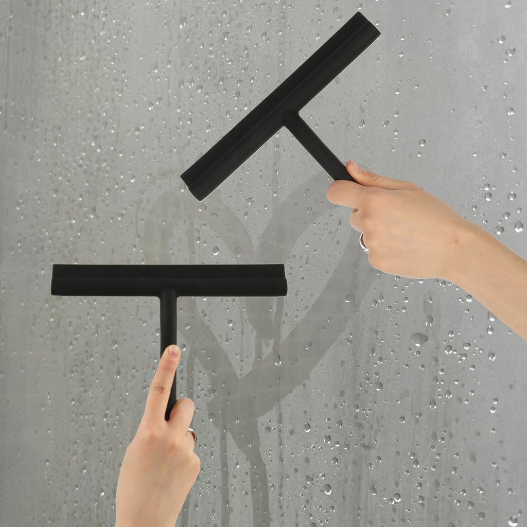 SILIKONOWA ŚCIĄGACZKA DO MYCIA SZYB OKIEN LUSTER KABIN PRYSZNICOWYCH WODY Materiał rączki stal nierdzewna