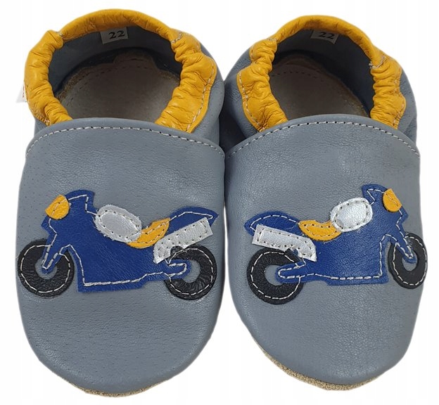 

Kapcie Dreptulki paputki skóra z motocyklem R. 26