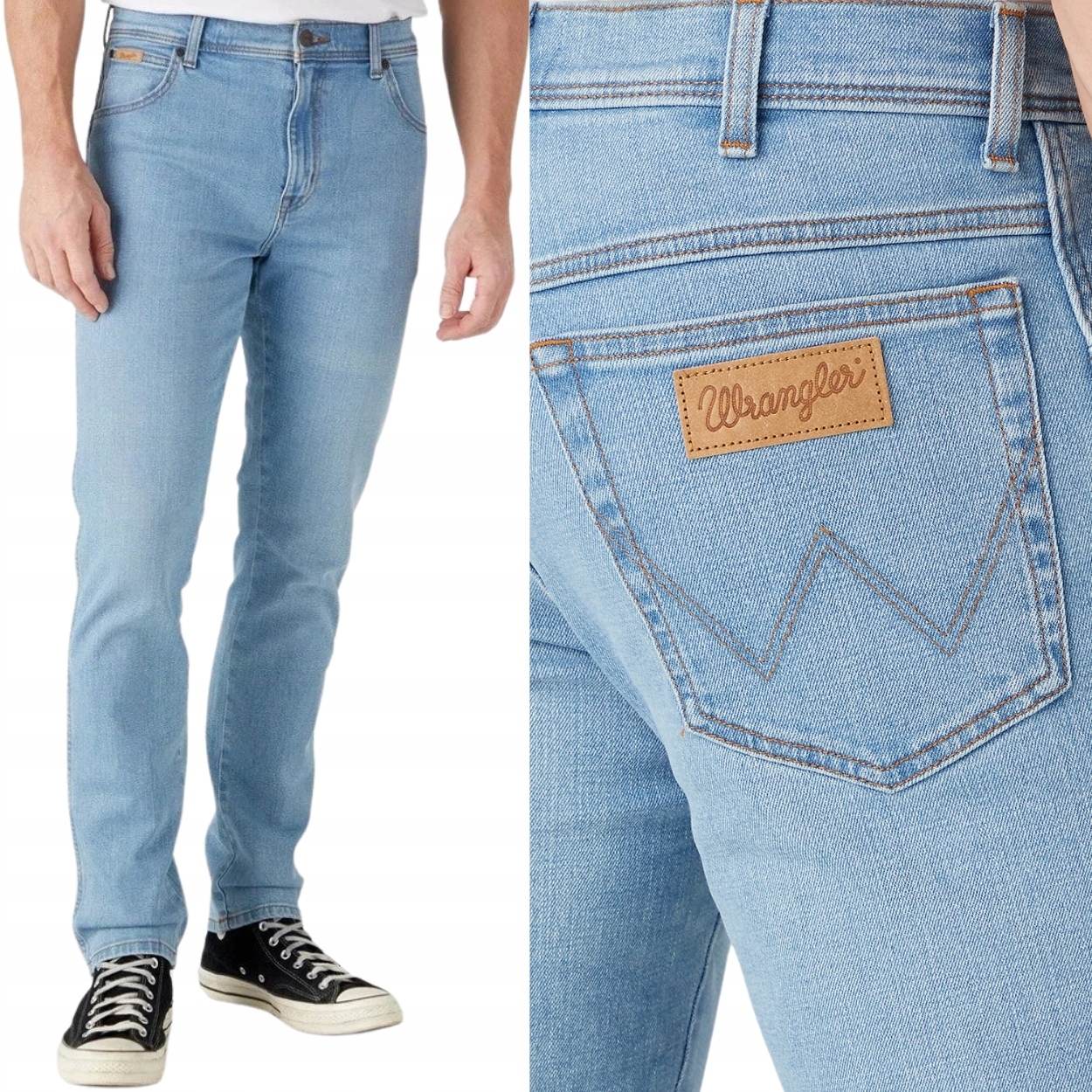 Wrangler Texas Slim Gambit Blue Džíny přiléhavé džínové kalhoty W40 L32