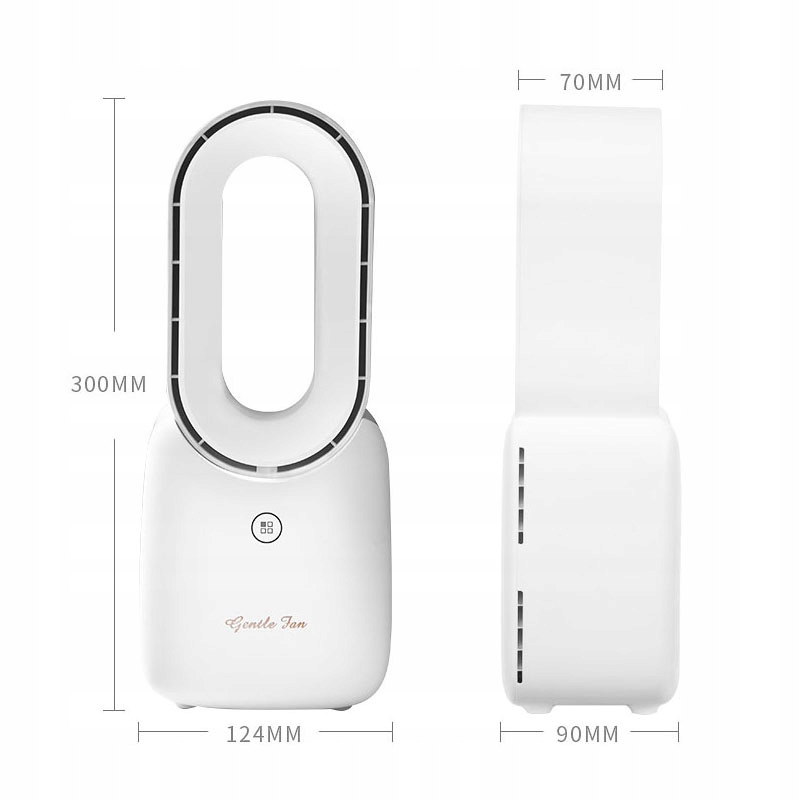WENTYLATOR BEZŁOPATKOWY PRZENOŚNY WIATRAK 2500mAh Kolor dominujący biały