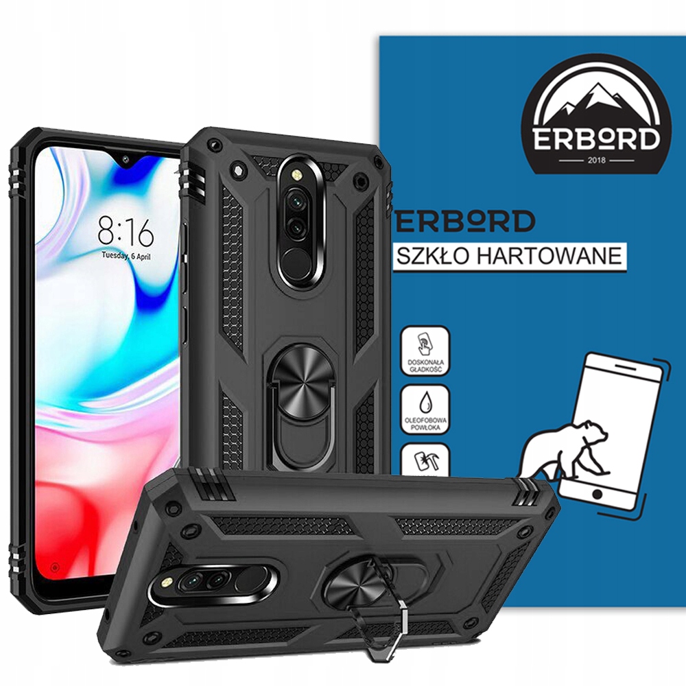 

Etui Erbord Nox do Redmi 8 / 8A, plecki + szkło