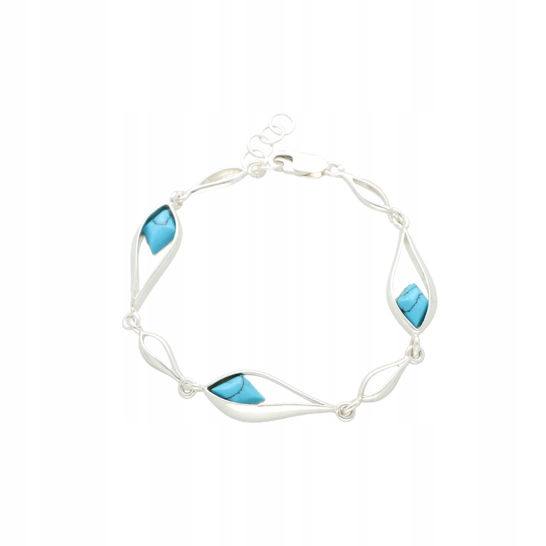 Náramek s tyrkysem a stříbro