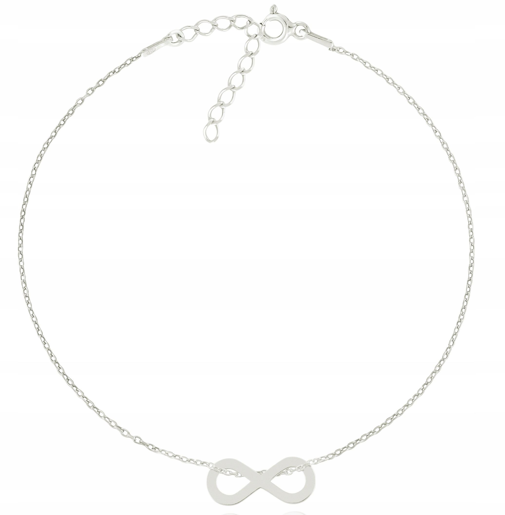 

Srebrna bransoletka na nogę Nieskończoność Infinit