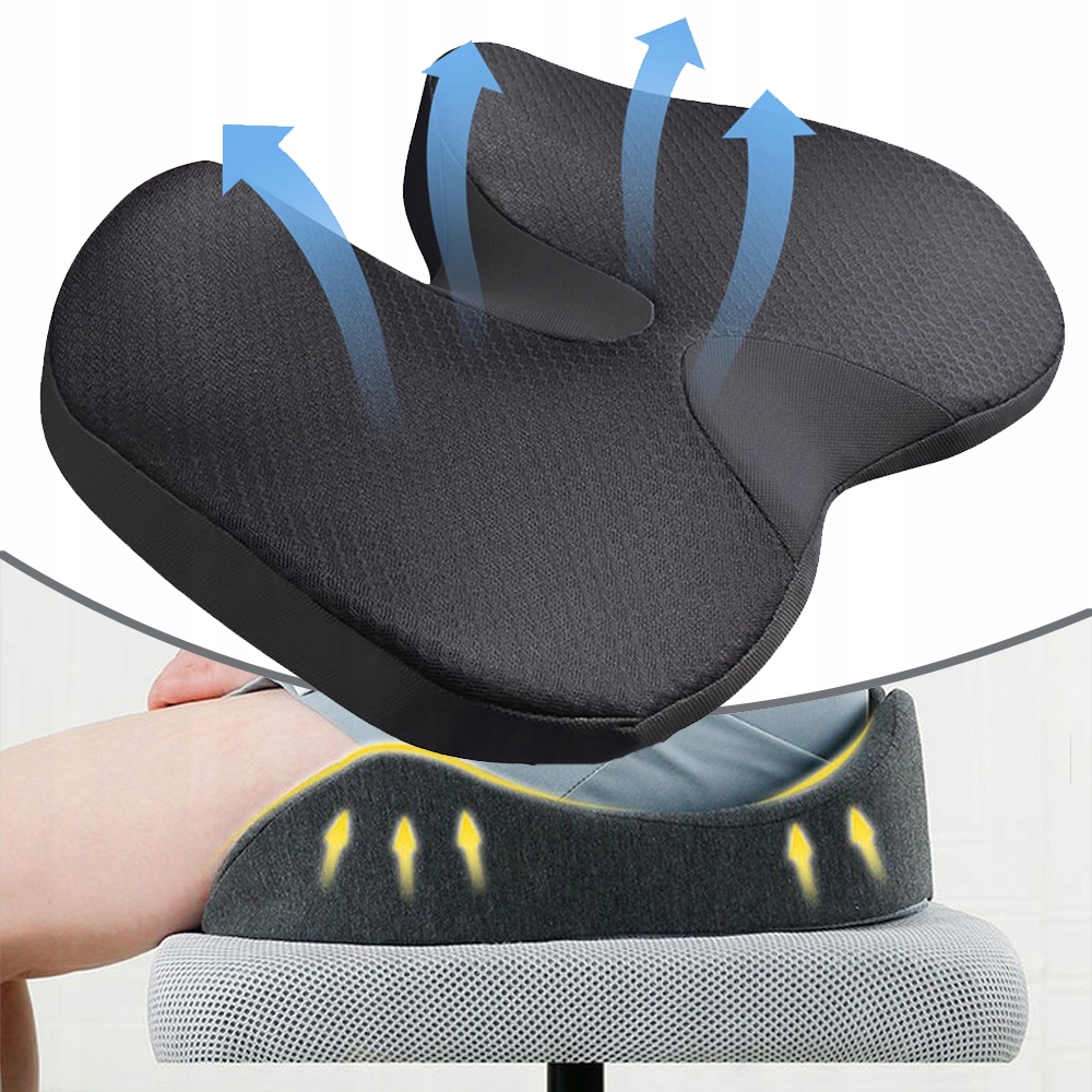 Poduszka Ortopedyczna, Poduszka Na Hemoroidy Na Krzesło Biurowe, Czarny