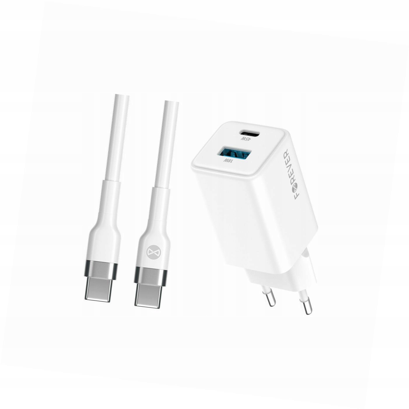 Szybka ładowarka GaN 45W 2 wejścia z długim kablem 2m do Xiaomi 12T Pro