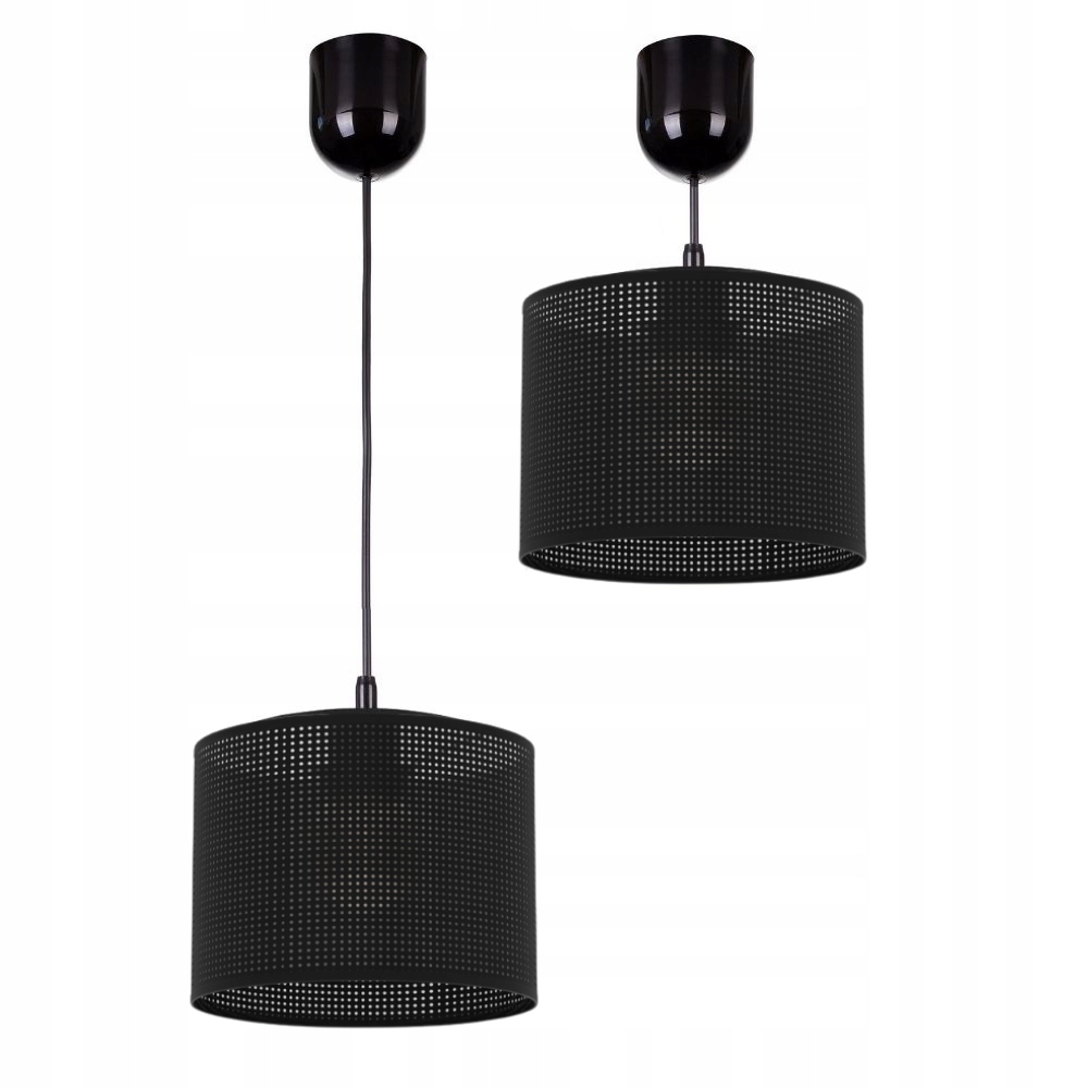 

Lampa Sufitowa Wisząca Abażur Dziurkowany Czarna