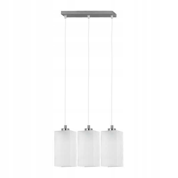 Trojité převislé osvětlení Ice Chrom, podlouhlá stropní deska do restaurace