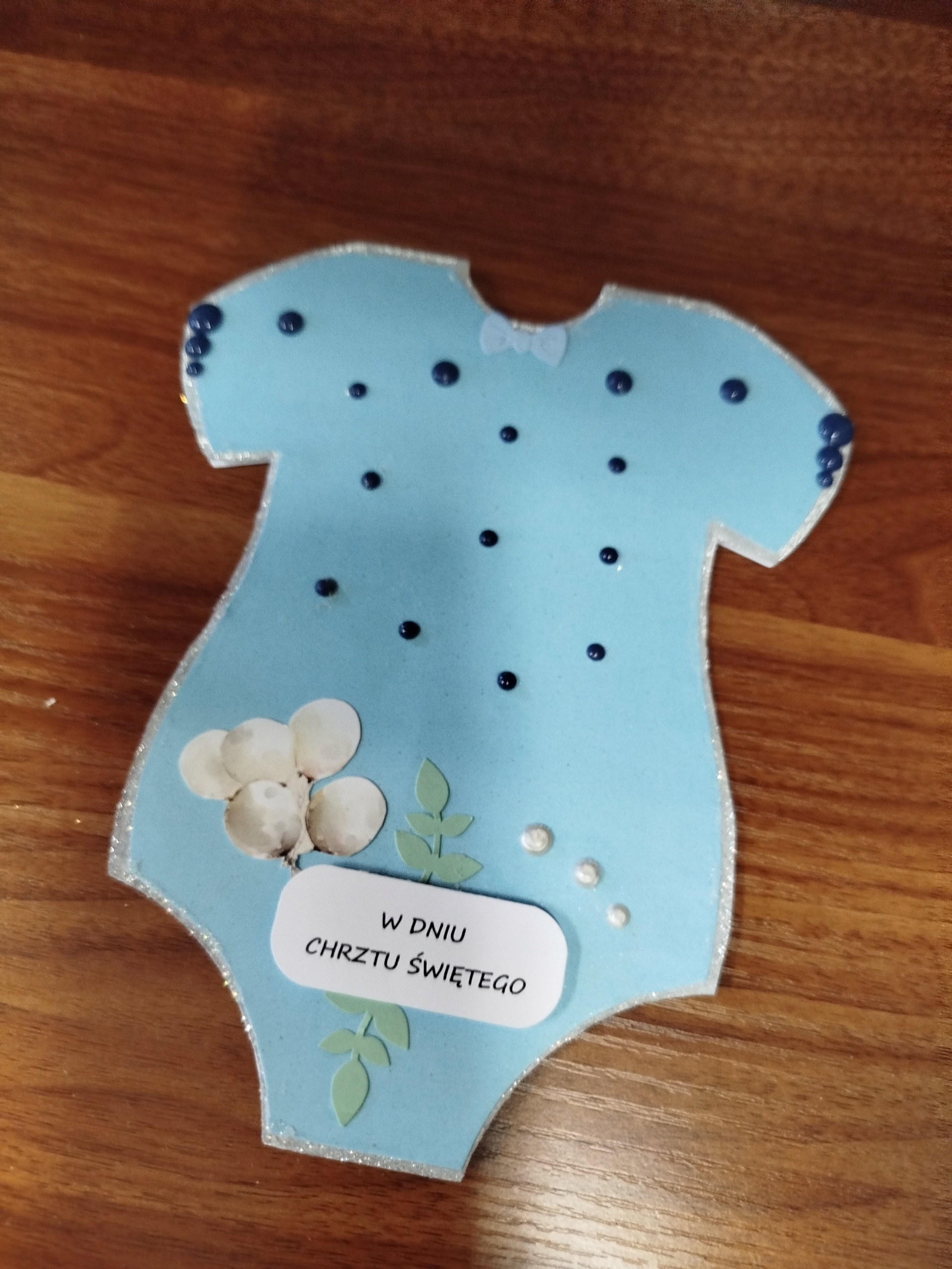 Ručně vyráběné přání na křtiny Svaté pro chlapce