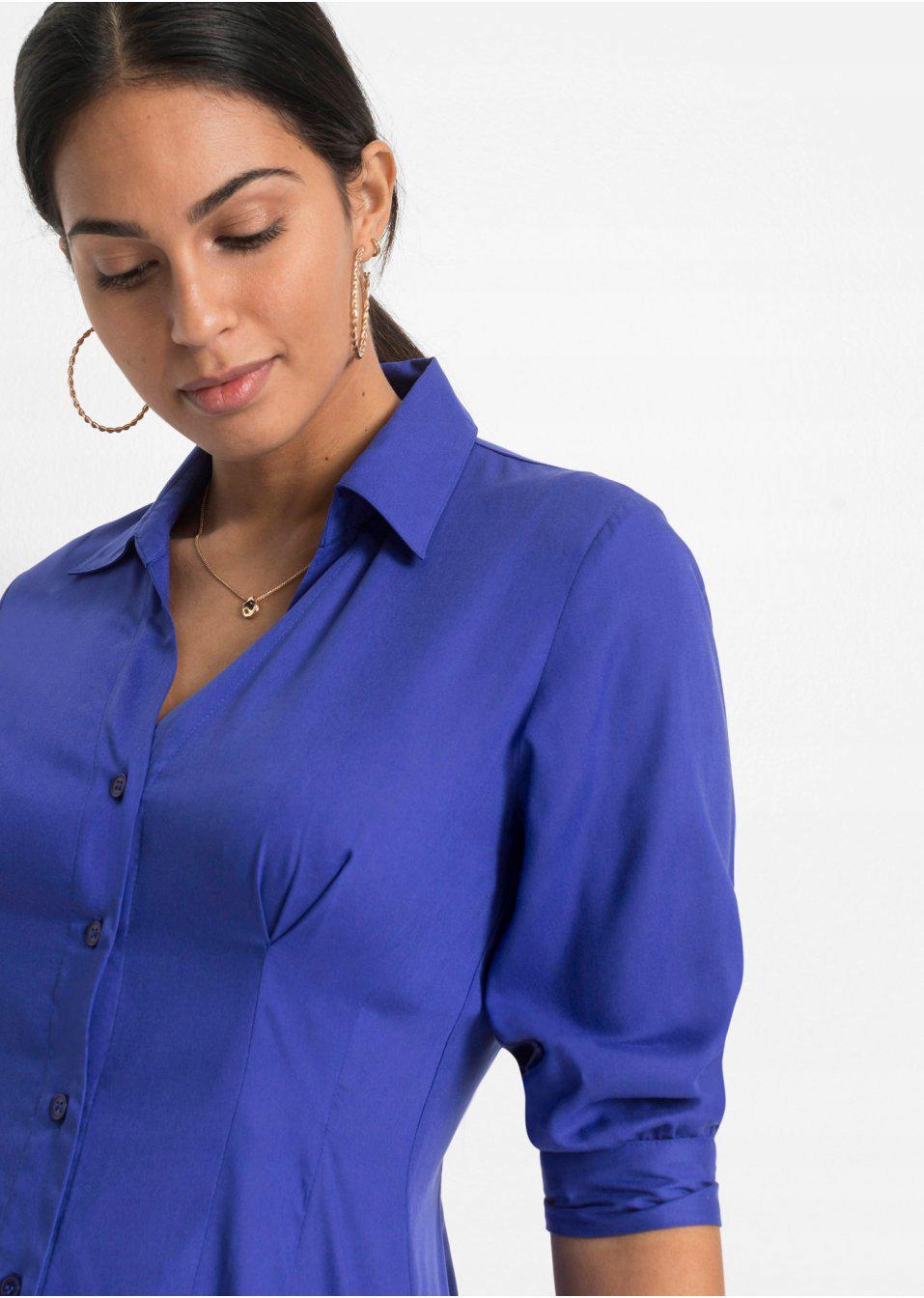 42 Bonprix _SM KOBALTOWA SUKIENKA KOSZULOWA Rozmiar 42