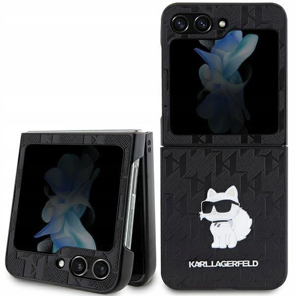 Pouzdro Karl Lagerfeld Saffiano Monogram Choupette Pin pro Samsung Galaxy Z Flip 5