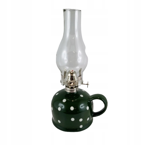 

Lampa Naftowa Z Ceramiczną Zieloną Podstawą