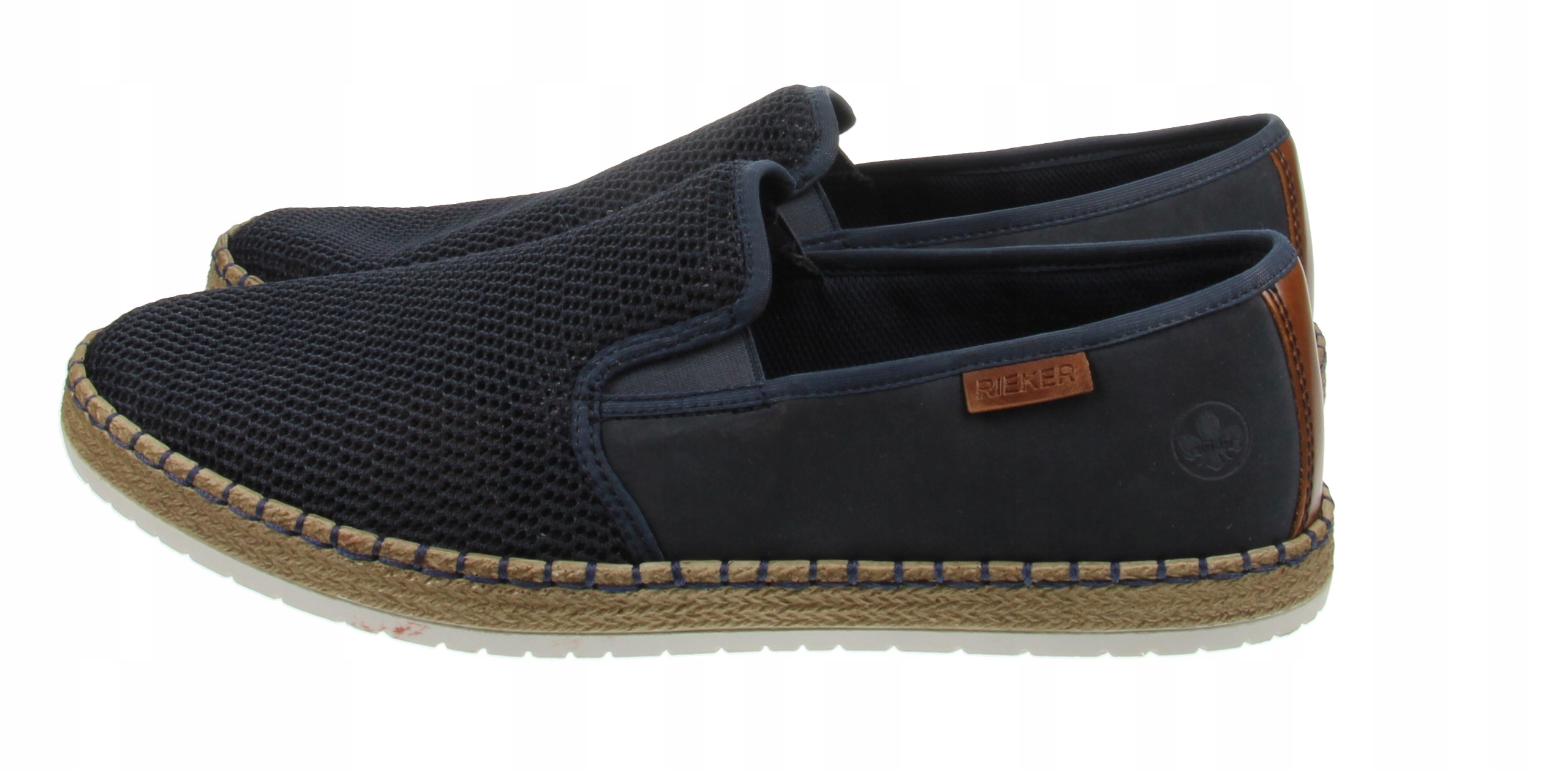 RIEKER MĘSKIE ESPADRYLE WSUWANE LOGO 46 2ŻLD