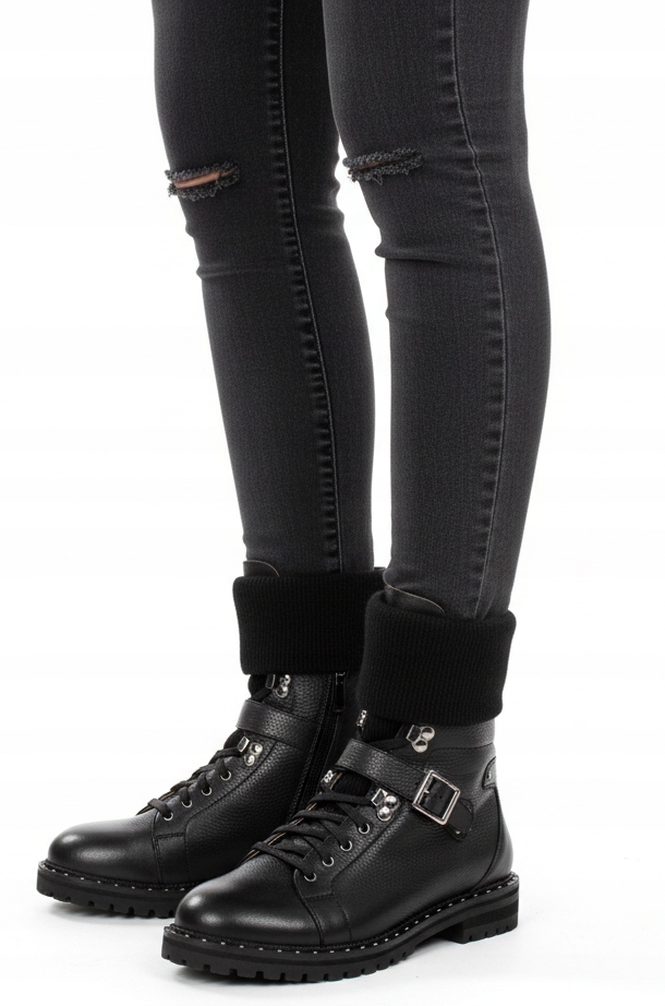 Eva Minge Dámské Kotníkové Boty Černé S Kůží 36 Vln