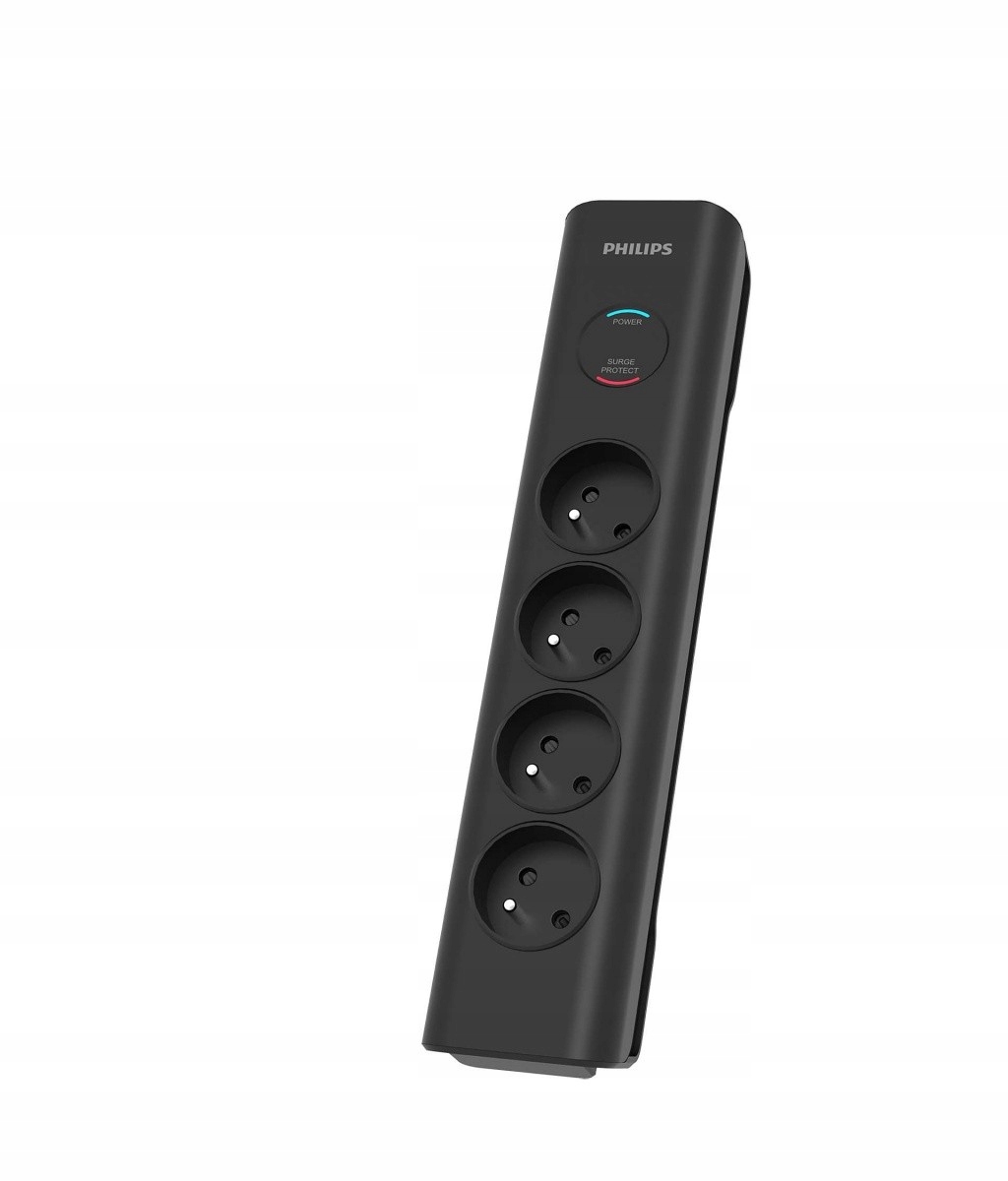 Philips Přepěťová ochrana SPN7040BA/60 4 Ac zásuvky, 2 m, černá