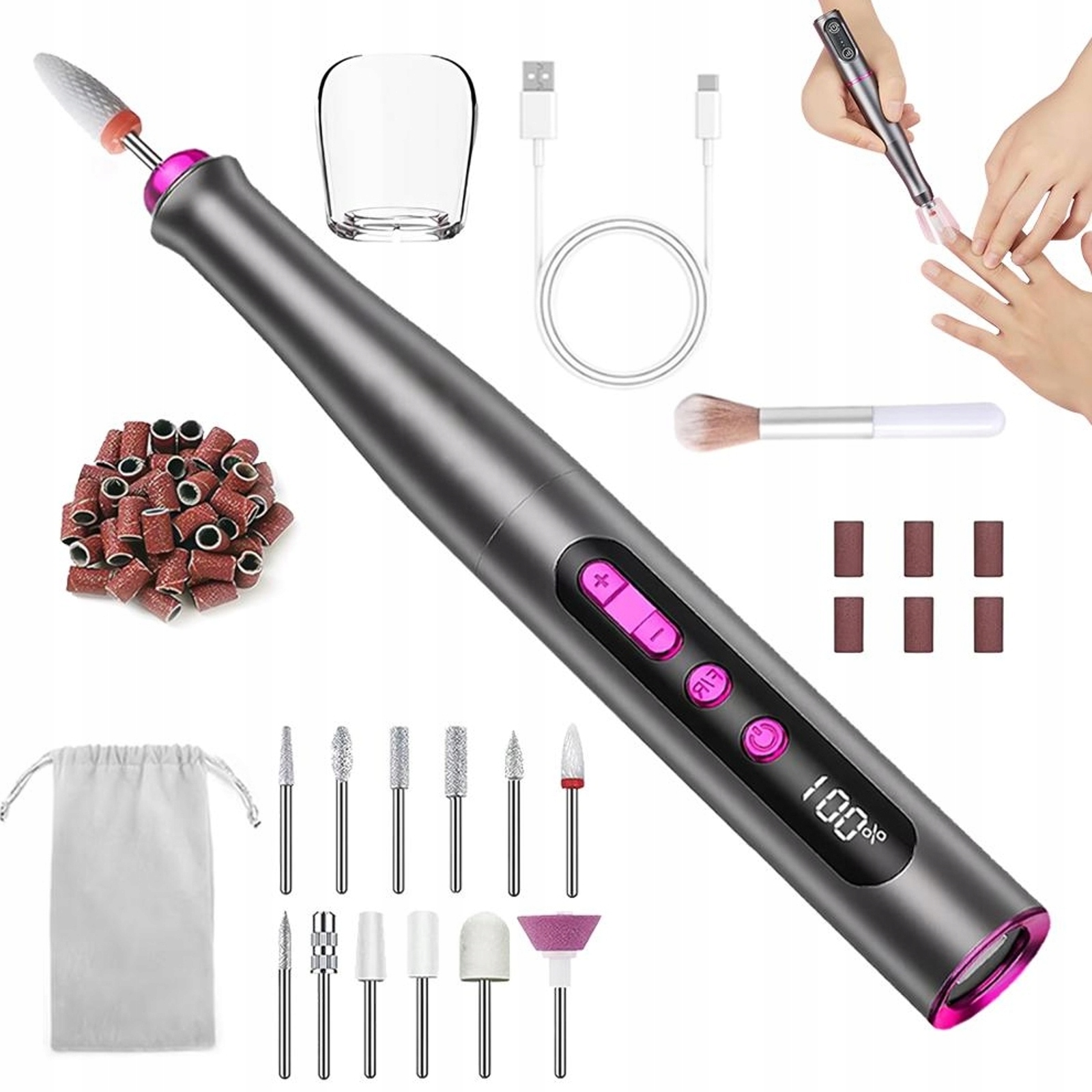 Bezdrátová Elektrická Pilka Na Nehty 98 G, Kompaktní Pro Manikúru