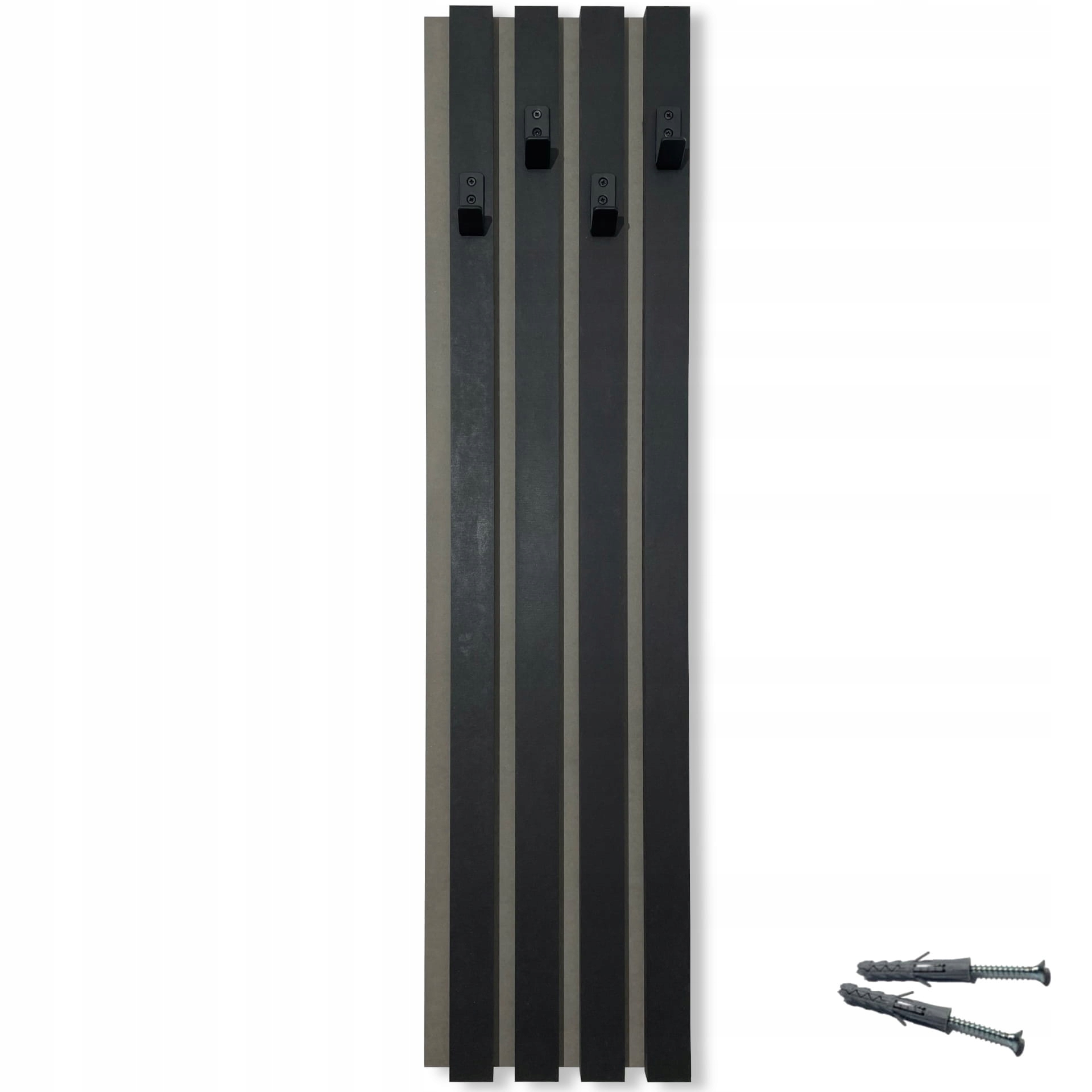 Dřevěný nástěnný věšák na oblečení Lamele 98 cm, modul 24 cm, černý