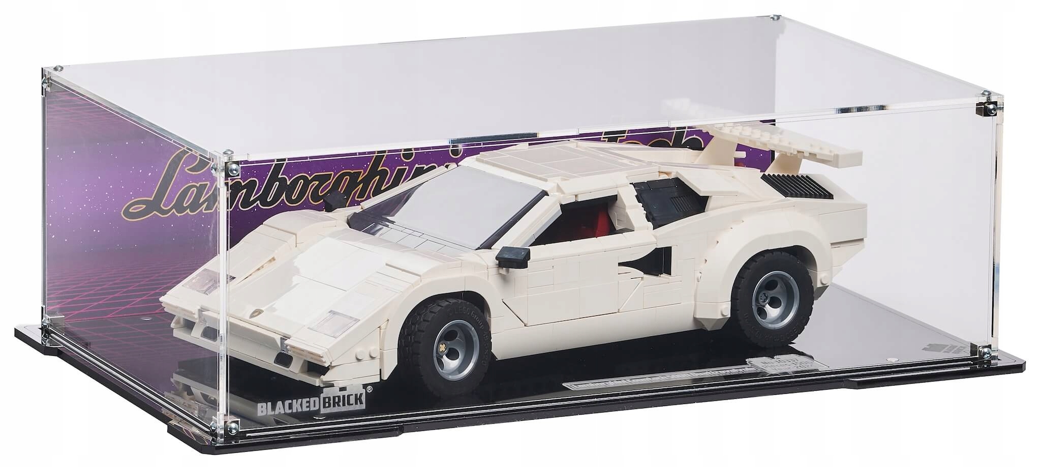 Vitrína s pozadím Blacked Brick pre Lego 10337 Icons Lamborghini Countach 5000