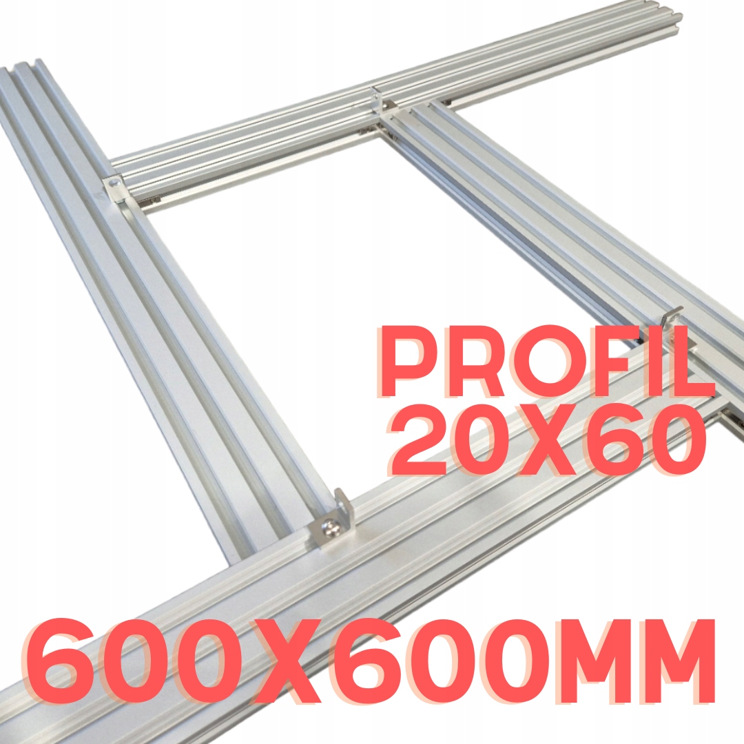Univerzální nastavitelná šablona pro frézování 600x600 mm z profilu 20x60