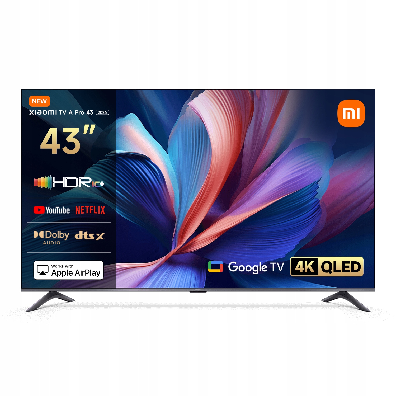 Telewizor Xiaomi Tv A Pro 2026 43″ Qled 4K Uhd HDR10+ Google Tv