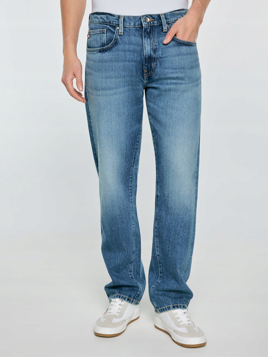 Big Star Jeansy męskie z prostą nogawką niebieskie Brandon 191 36/30