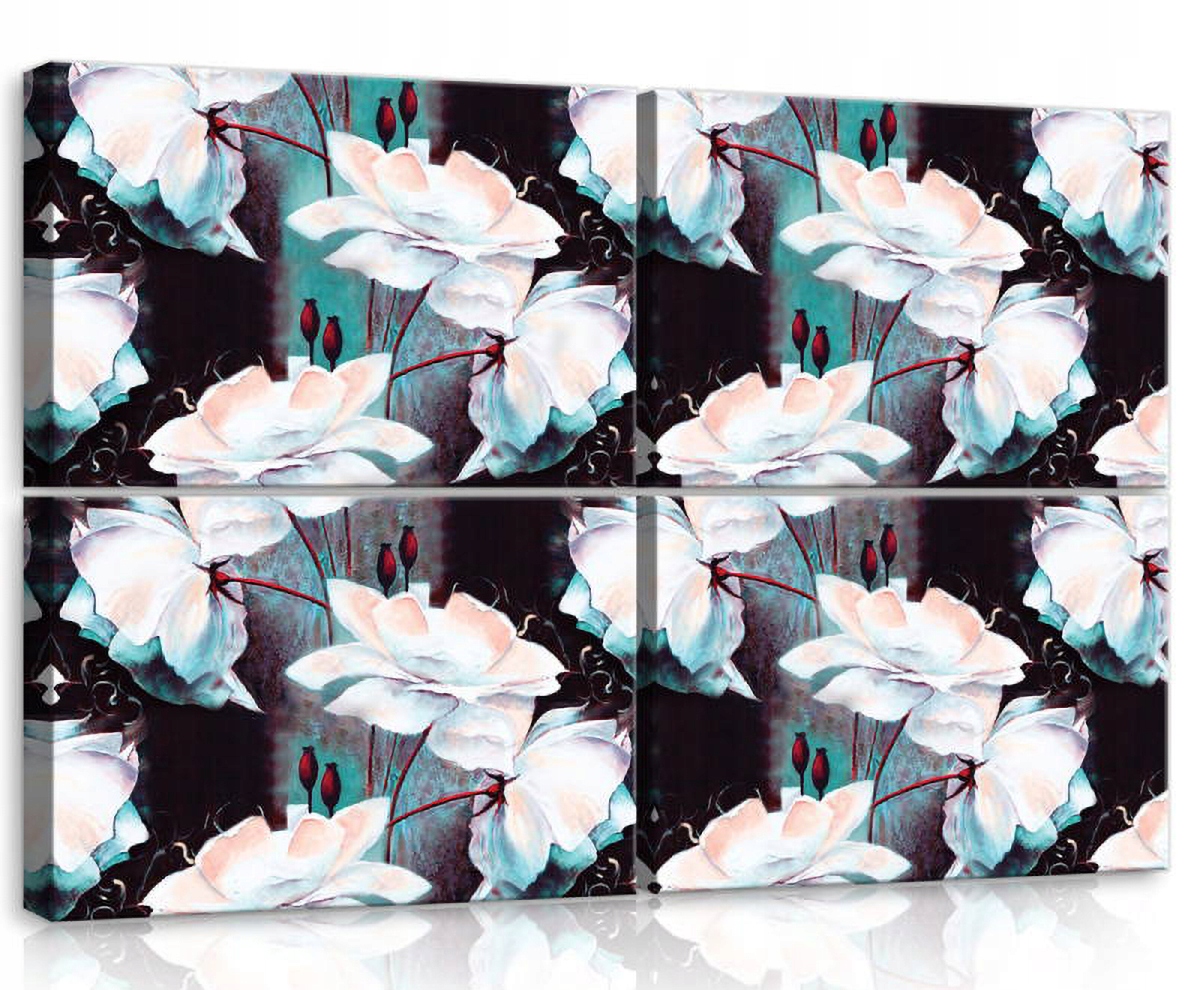 Obraz Na Plátne Canvas 120x80 Biele Kvety Vegetácia Grafika