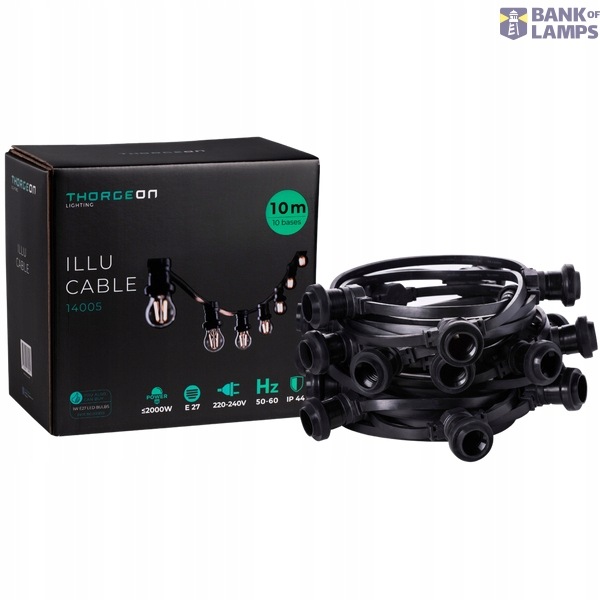 Thorgeon kabel E27 11,5 m 10 svítidel IP44 14005