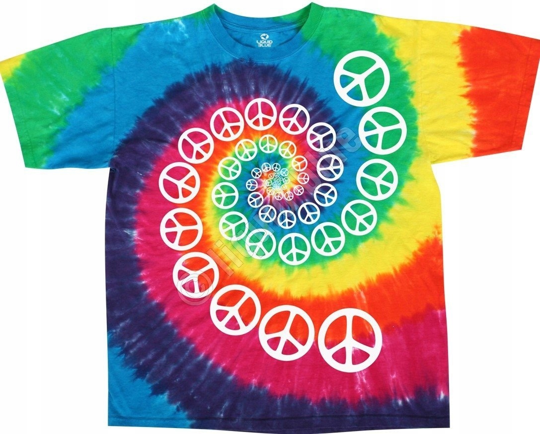 Rainbow Spiral Peace Liquid Blue 2XL