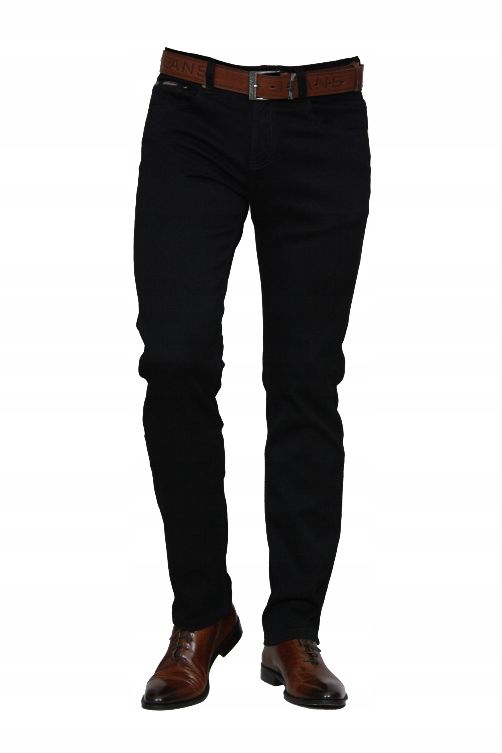 Pánské Klasické (černé) Kalhoty Savi'l W34 L36 s obvodem pasu 88-90 cm