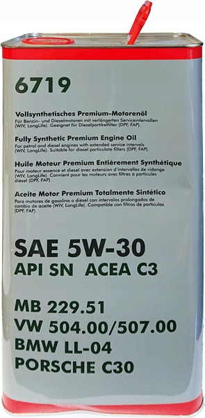 

Oem Volkswagen 504.00/507.00 6719 5w30 MB229.51 5L