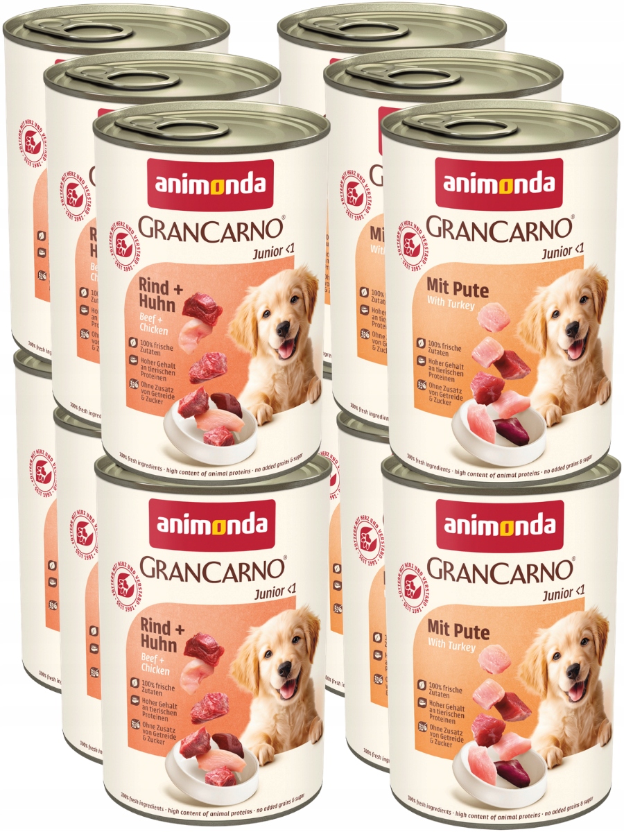 Animonda GranCarno Junior puszka Zestaw 12x400g – MIX wszystkich smaków