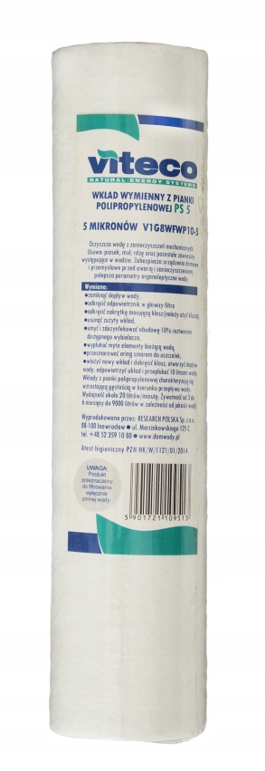 

Wkład Filtra Polipropylenowy Pp 10/5 Viteco