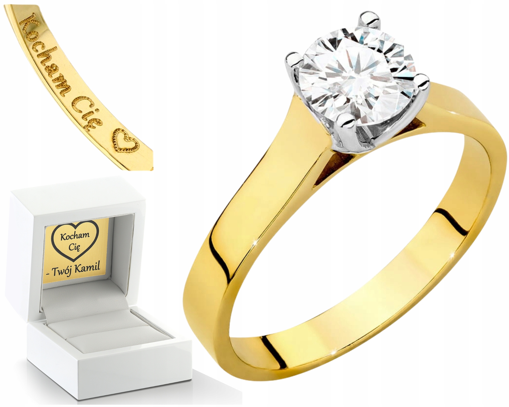 Zlatý Prstýnek S Laboratorním Briliantem 0,70 Ct 585 Gravírování Obchod