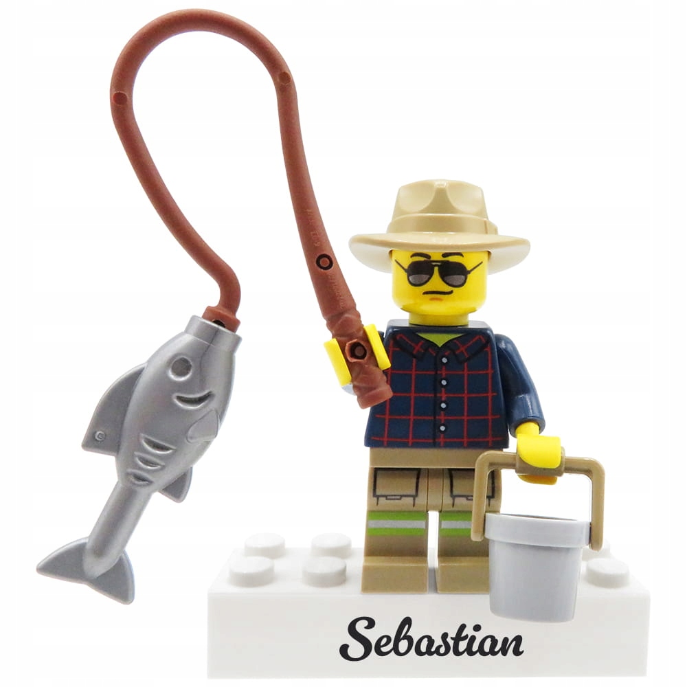Rybář personalizovaná figurka člověk z Lego dílů