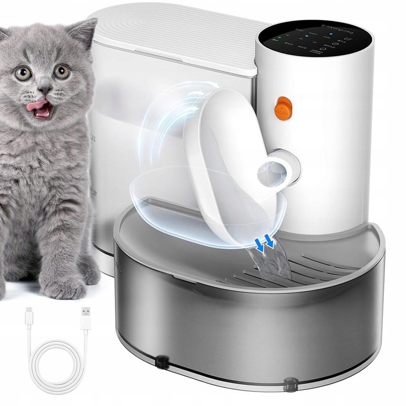 Levně Fontána Na Pití Pro Kočky Bezdrátová, Tichý Provoz, Ideální Do Domácnosti