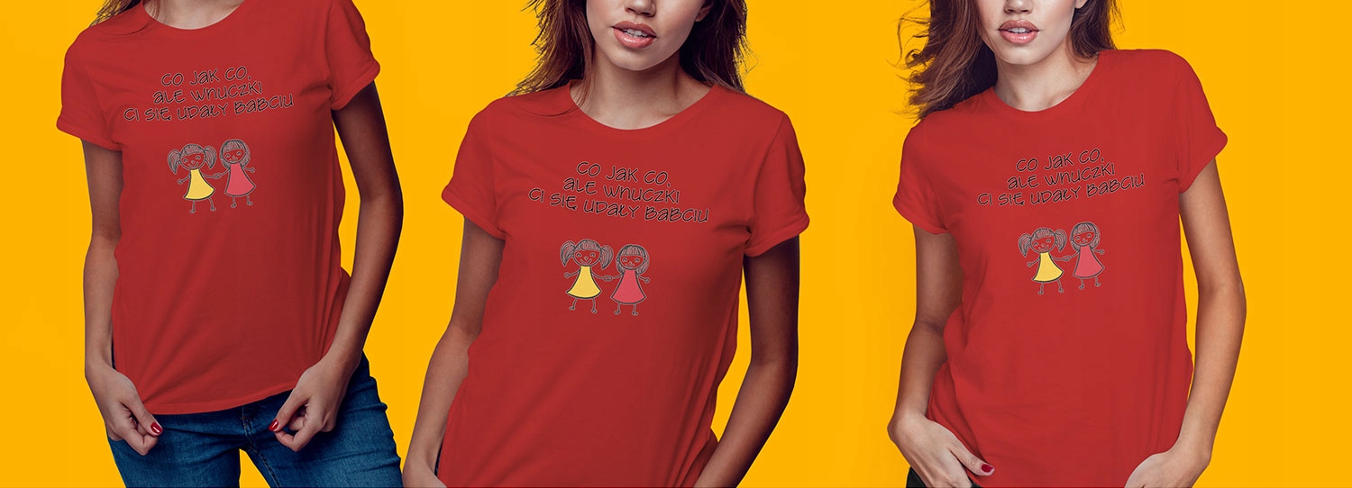 KOSZULKA T-SHIRT DZIEŃ BABCI 2XL WNUCZKI CI SIĘ UDAŁY BABCIU PREZENT JAKOŚĆ Rozmiar XXL