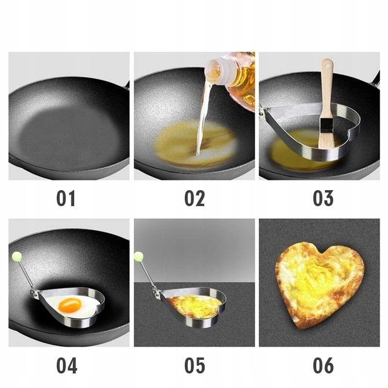 FOREMKA DO smażenia JAJEK JAJ SADZONYCH STALOWA FORMA SERCE KOŁO KWIATEK Waga produktu z opakowaniem jednostkowym 0.07 kg