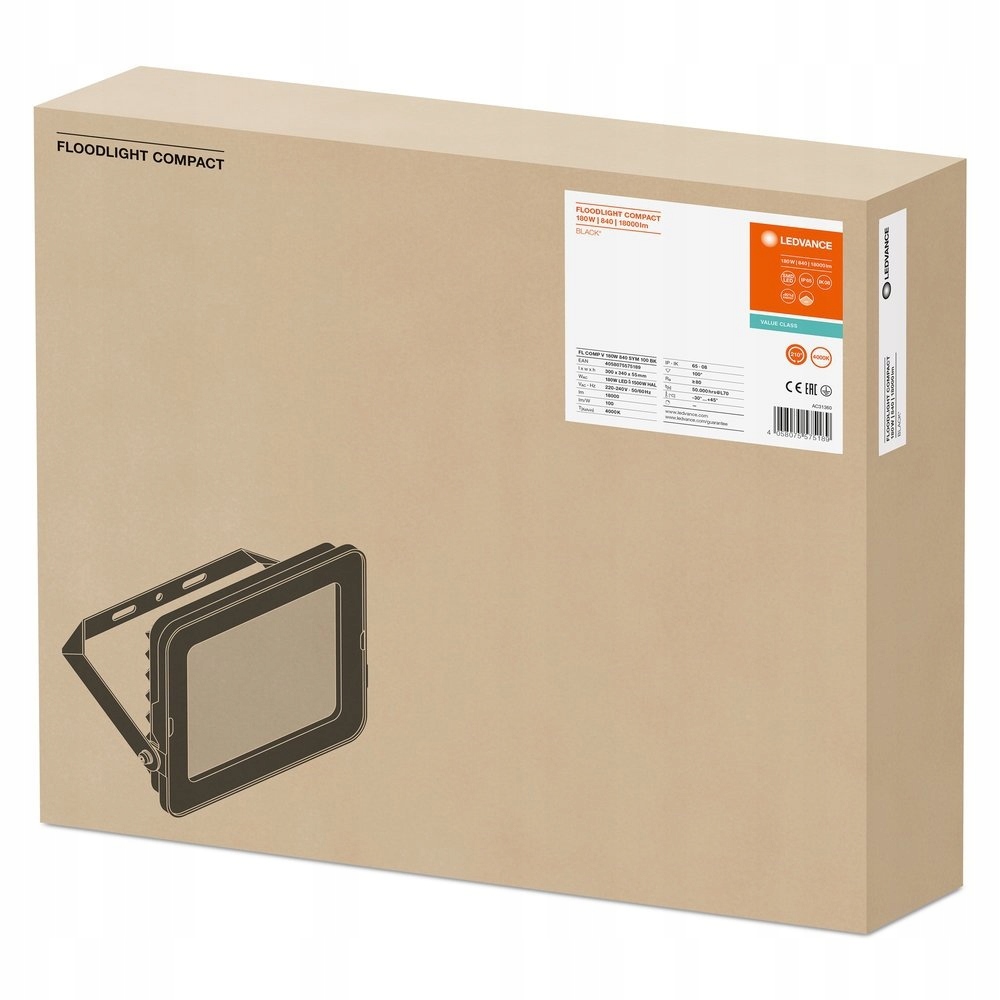 Projektor Led Flood Compact V 180W 840 Sym 100 Bk 4058075575189